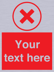 Custom red background, red cross in circle sign